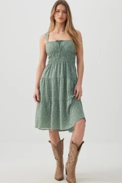 Chiffon Midi Tiered Dress