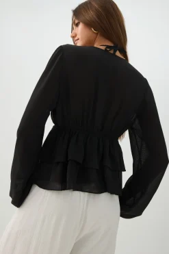 Chiffon Tie Front Top