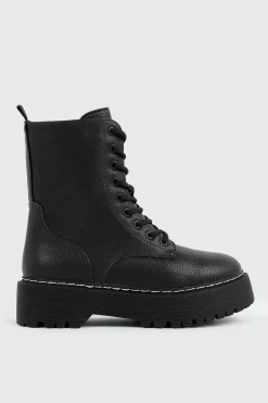 Chunky Lace Up Ankle Boots