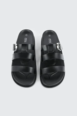 Chunky Slides with Buckle Detail