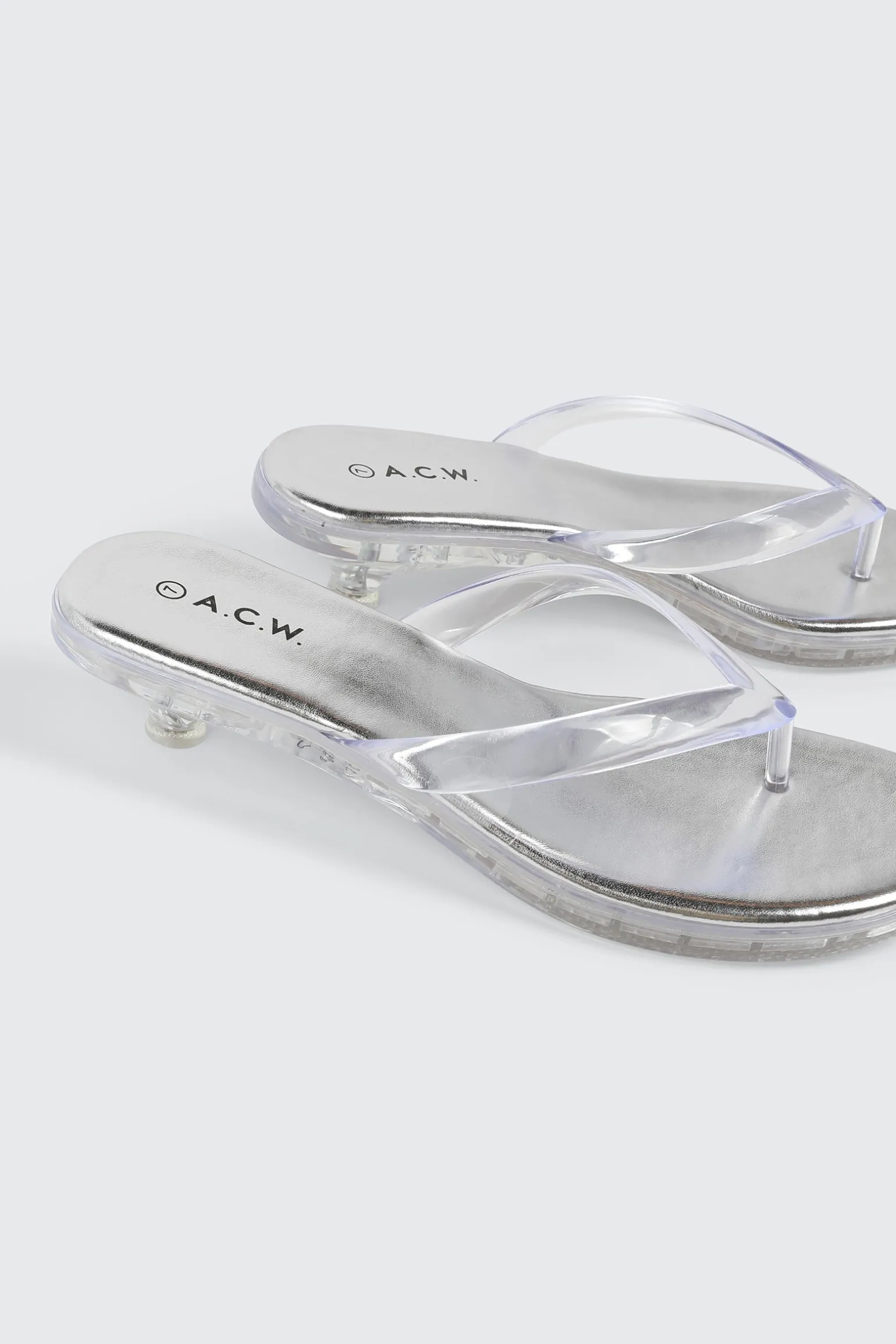 Clear Mule Kitten Heels