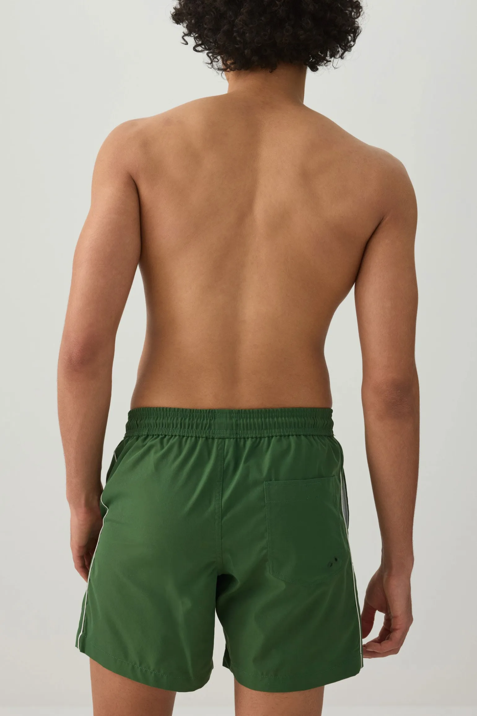 Contrast Piping Swim Trunks