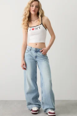 Contrast Trim Graphic Tank Top