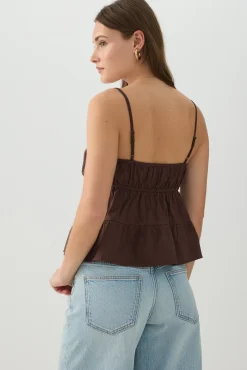 Cotton Crop Tank Top with Front Tie