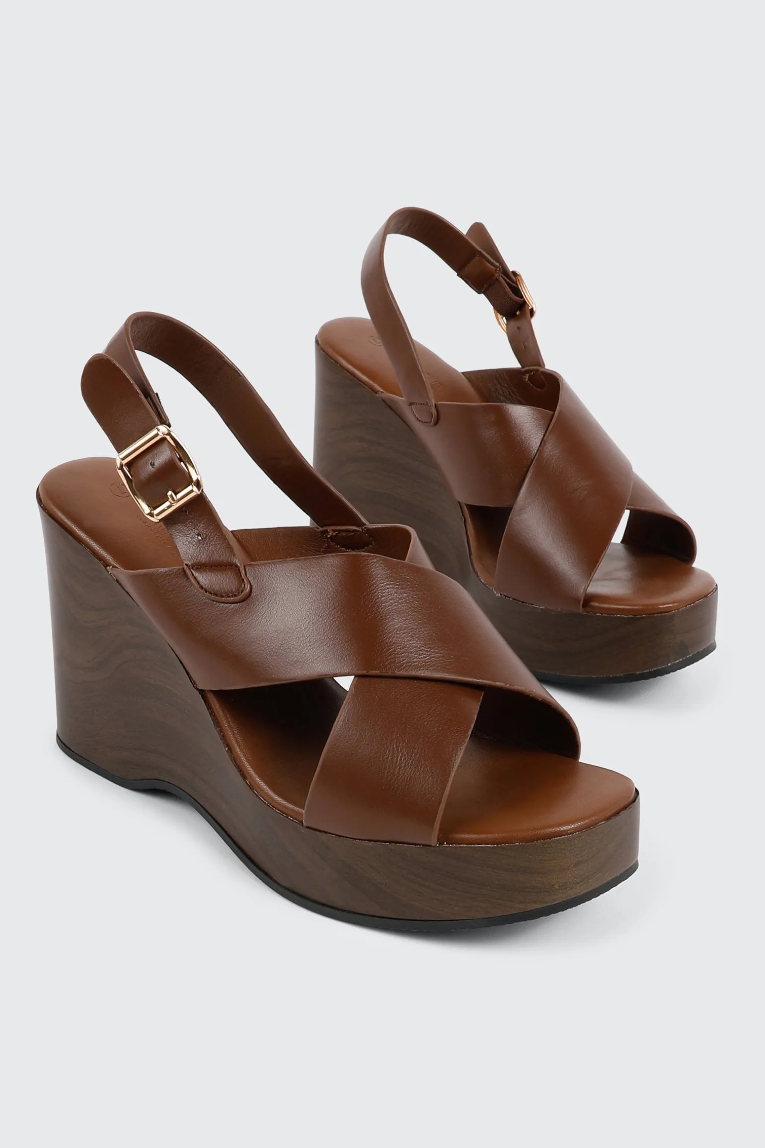 Crisscross Wedge Sandals