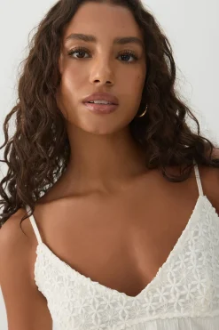 Crochet Bust Babydoll Tank Top