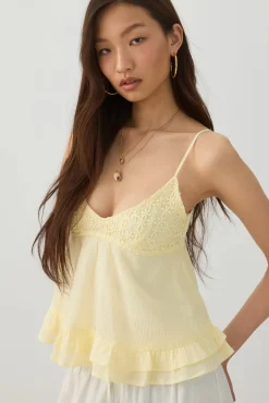 Crochet Bust Babydoll Tank Top