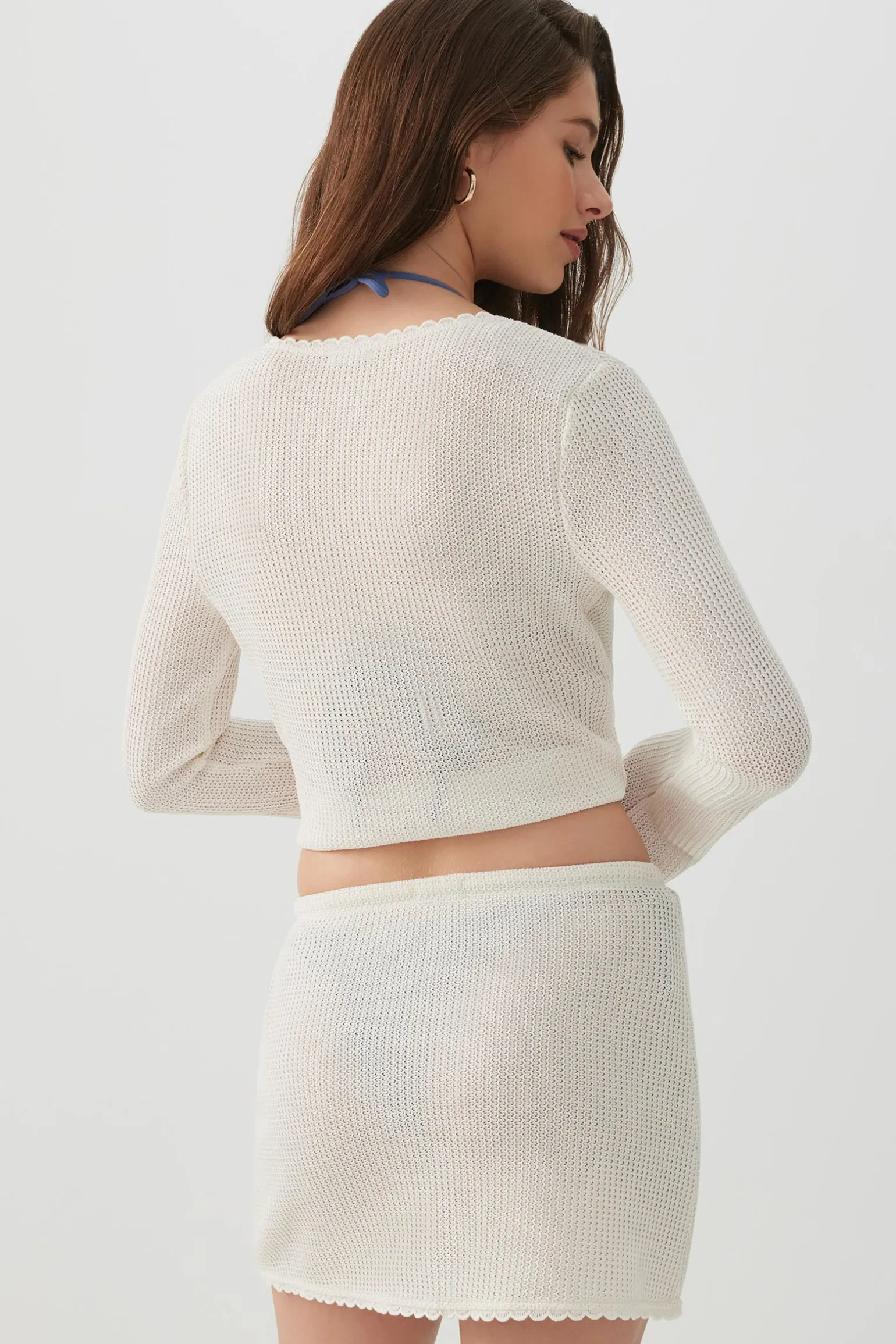 Crochet Knit Mini Skirt