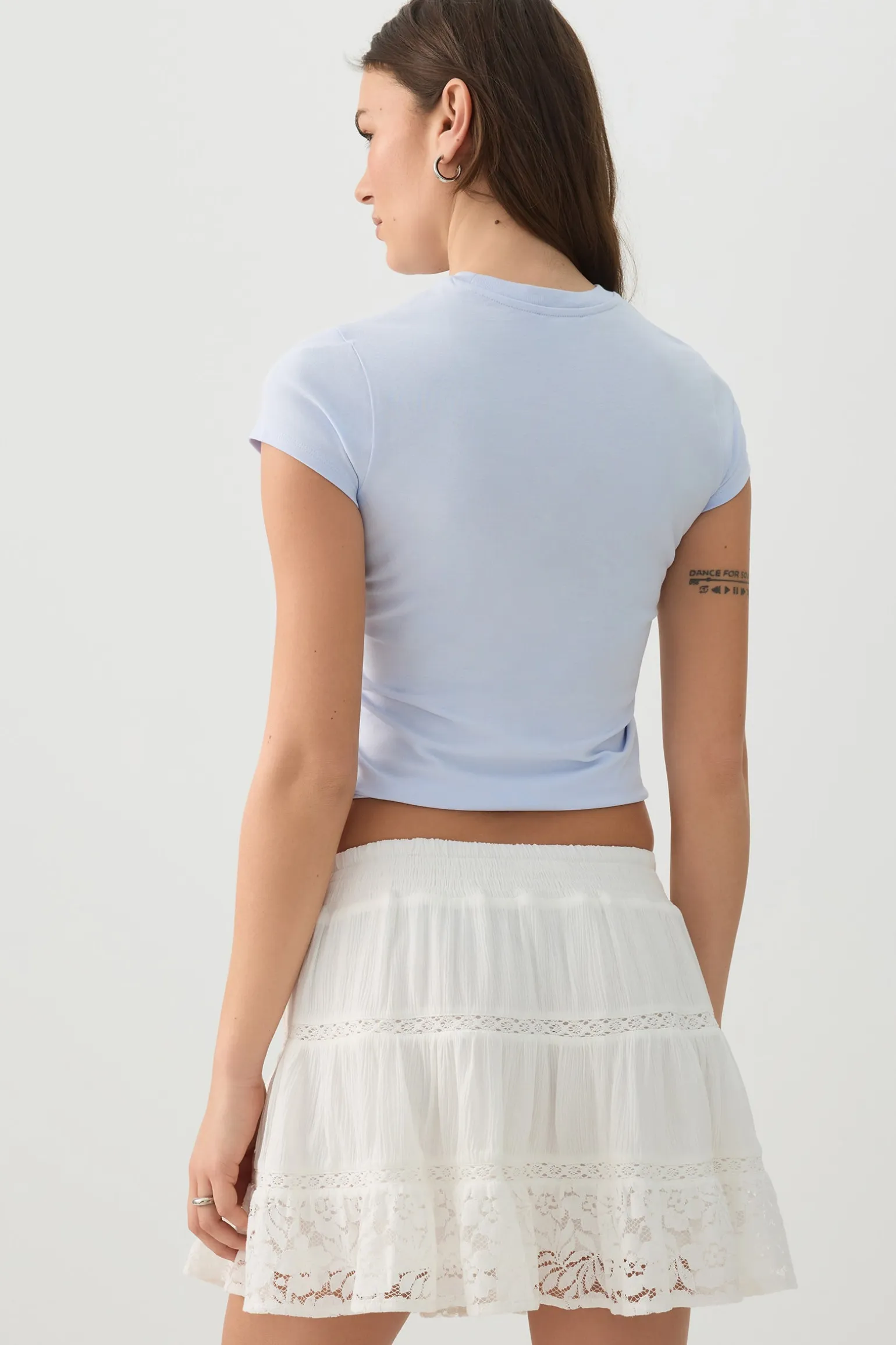 Crochet Trim Mini Skirt