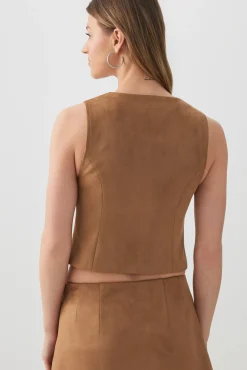 Crop Faux Suede Vest