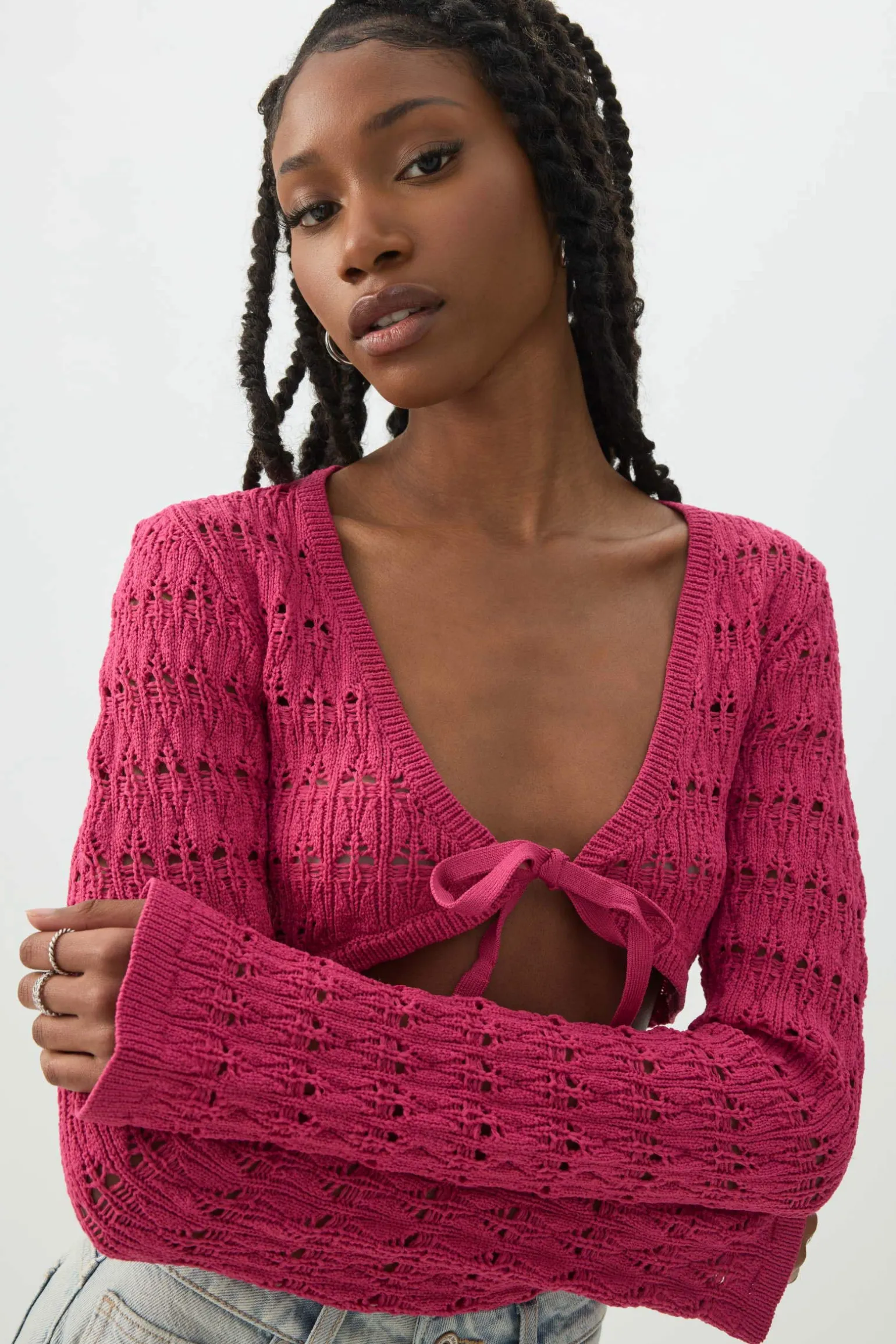 Crop Open Stitch Shrug