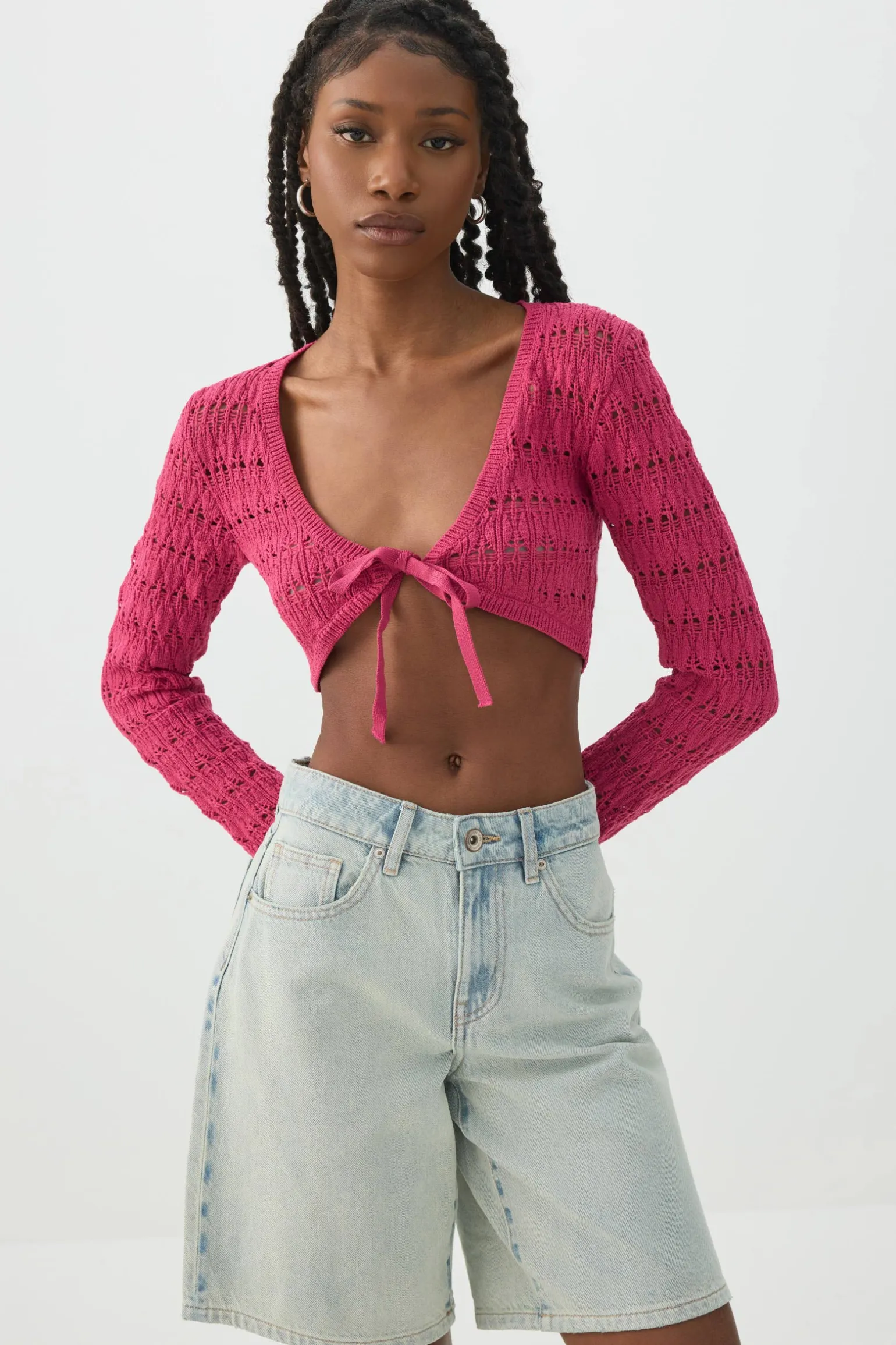 Crop Open Stitch Shrug