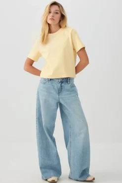 Cropped Boxy Crew Neck T-Shirt