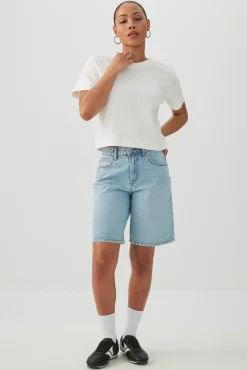 Cropped Boxy Crew Neck T-Shirt
