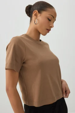 Cropped Boxy Crew Neck T-Shirt
