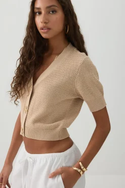 Cropped Cardigan with Starfish Buttons