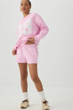 Cropped Crew Neck Fleece Sweatshirt