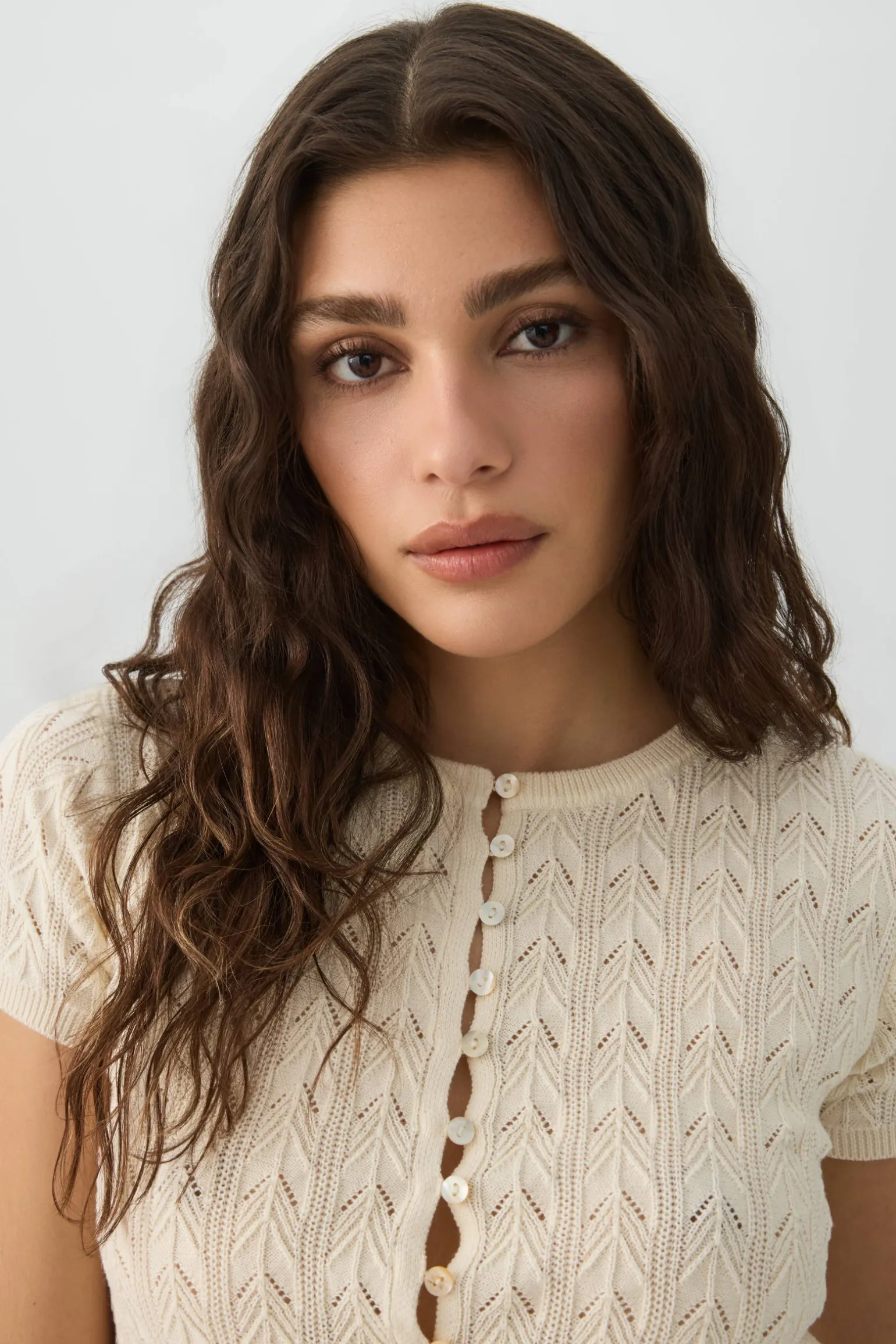 Cropped Open Stitch Sweater