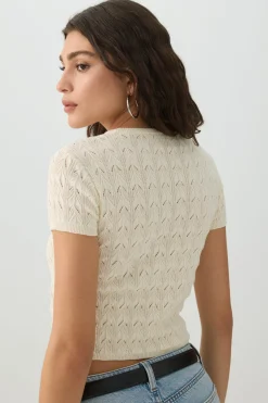 Cropped Open Stitch Sweater