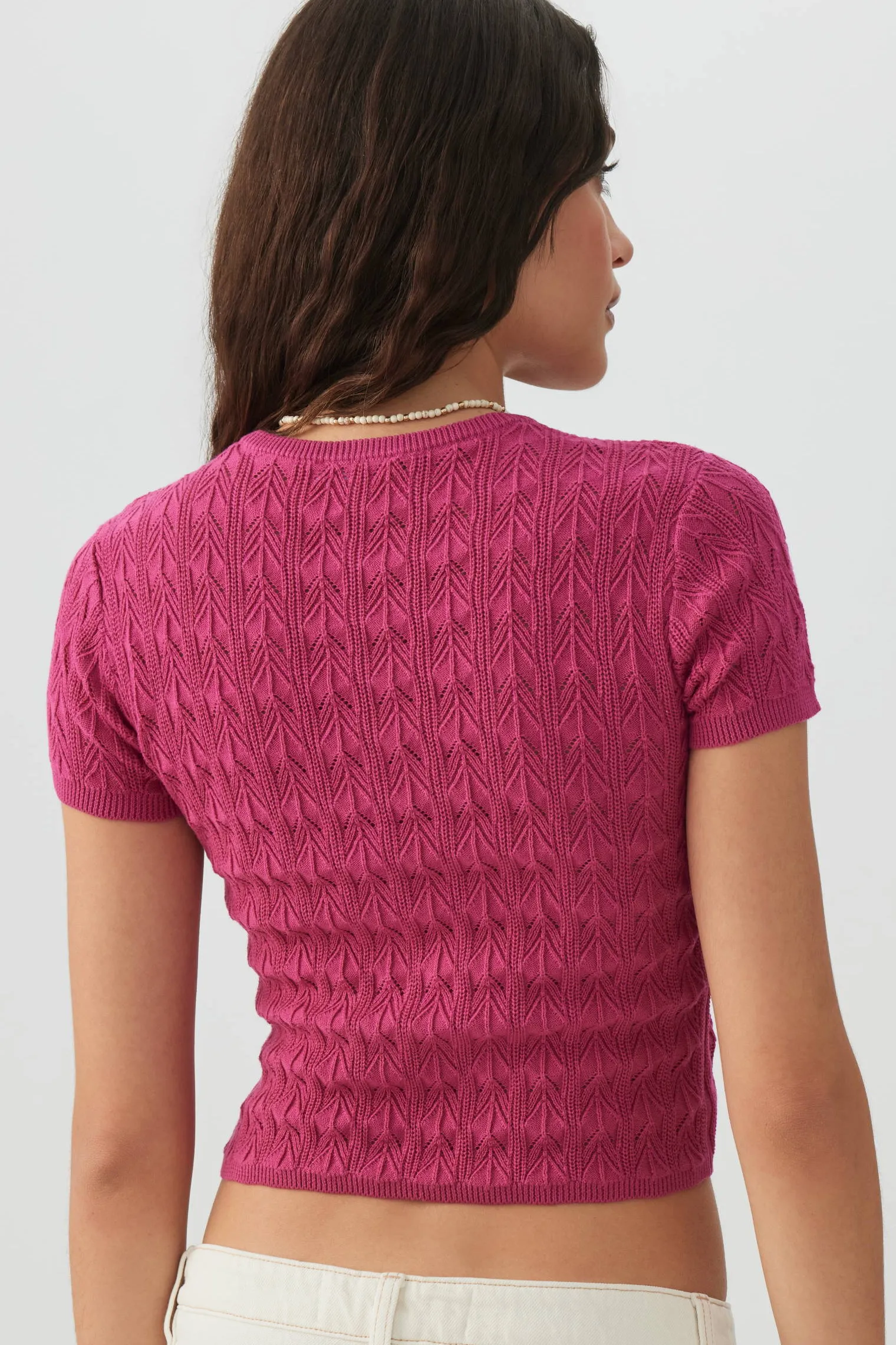 Cropped Open Stitch Sweater