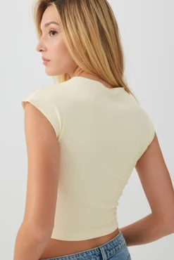 Cropped Ribbed Crew T-Shirt