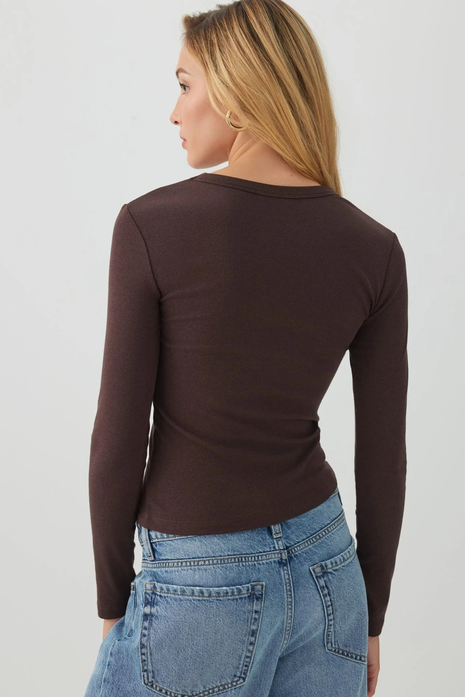 Cropped Rib Crew Top