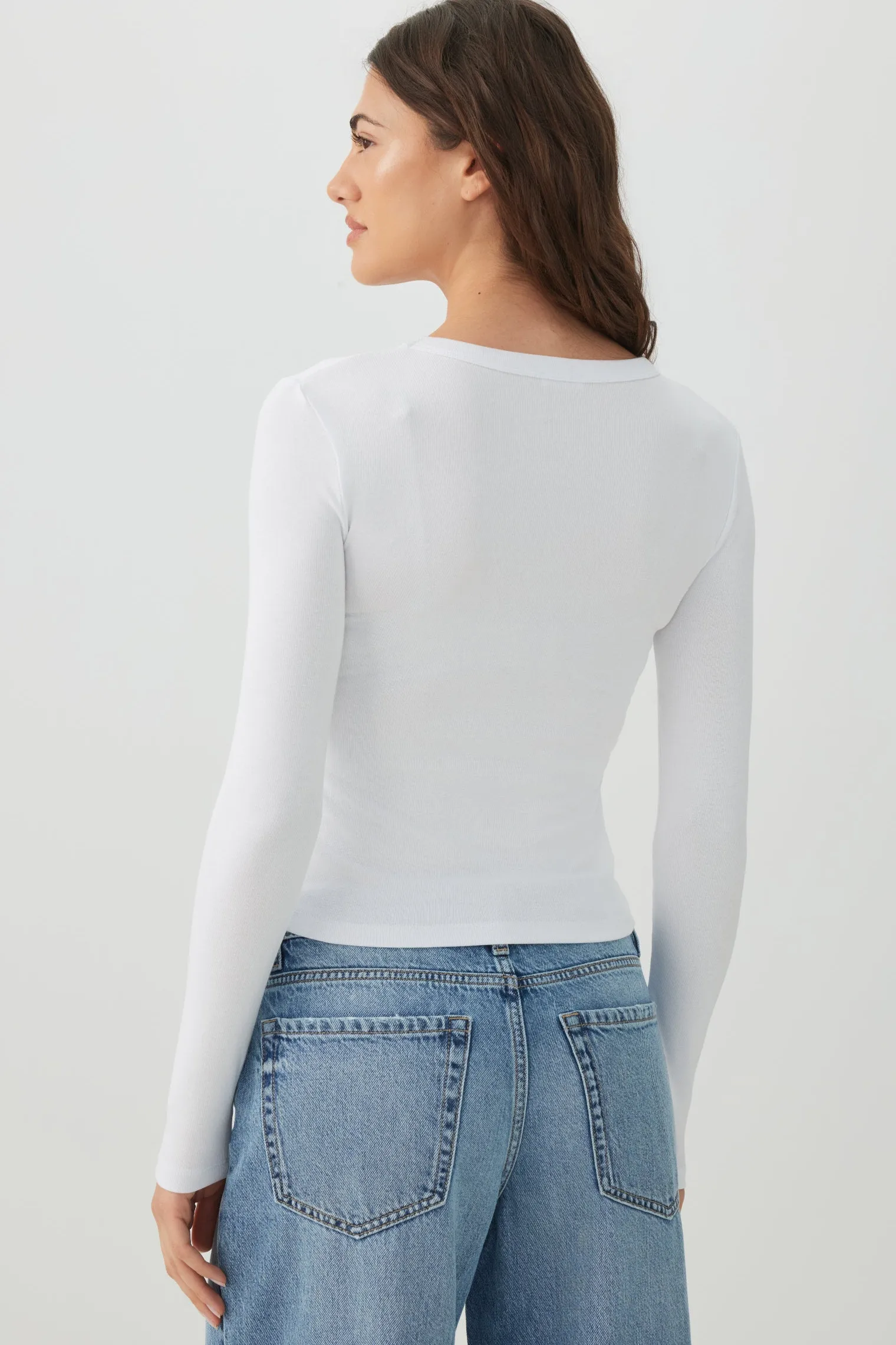 Cropped Rib Crew Top