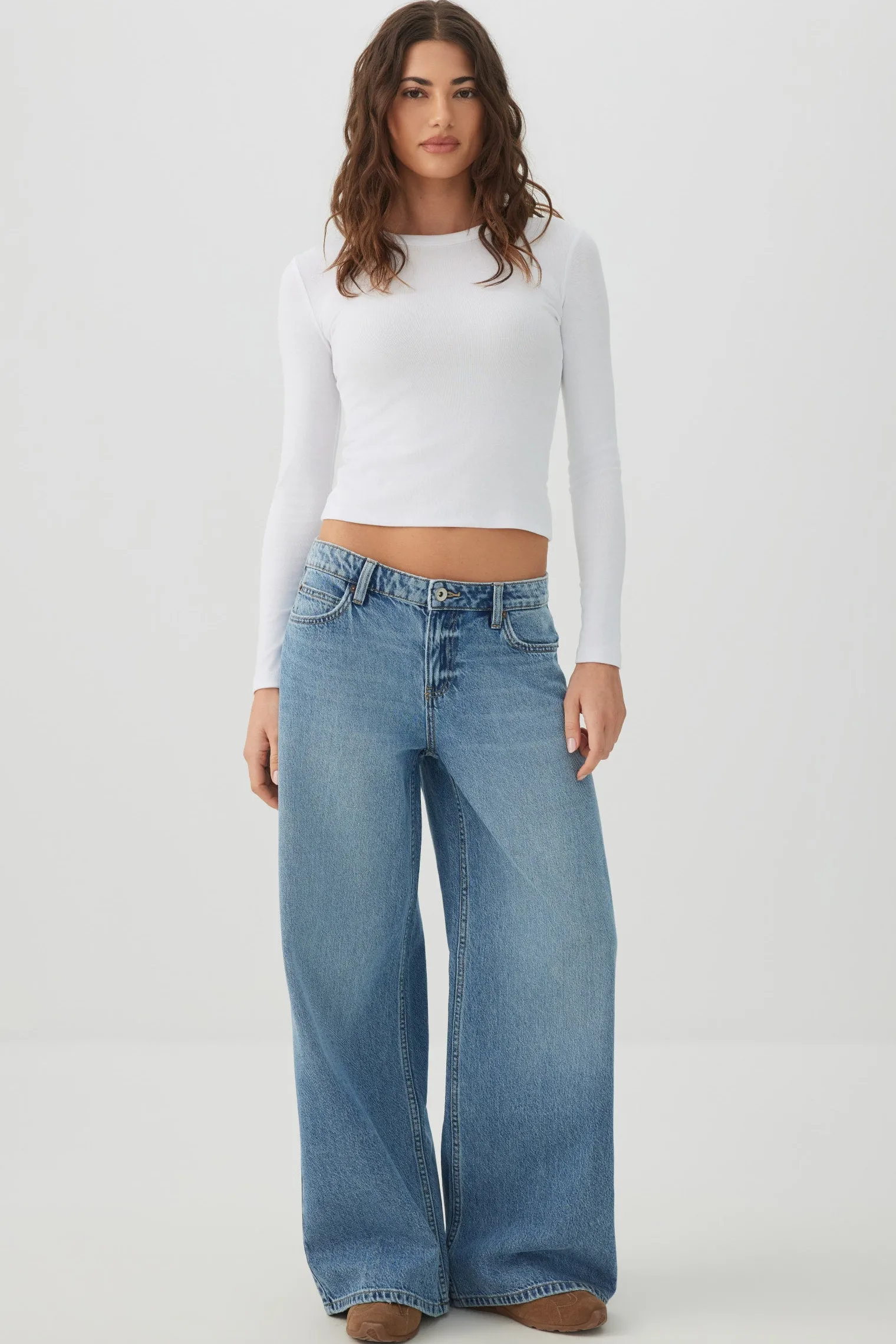 Cropped Rib Crew Top