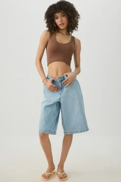 Cropped Rib Seamless Tank Top