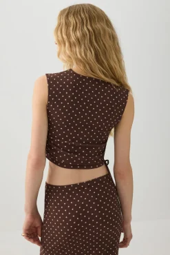 Cropped Tank Top with Side Shirring