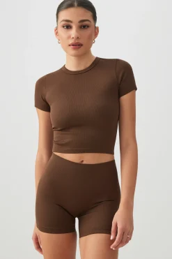 Crop Seamless Crew Neck T-Shirt
