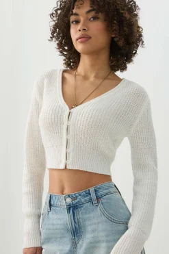 Crop V-Neck Cardigan