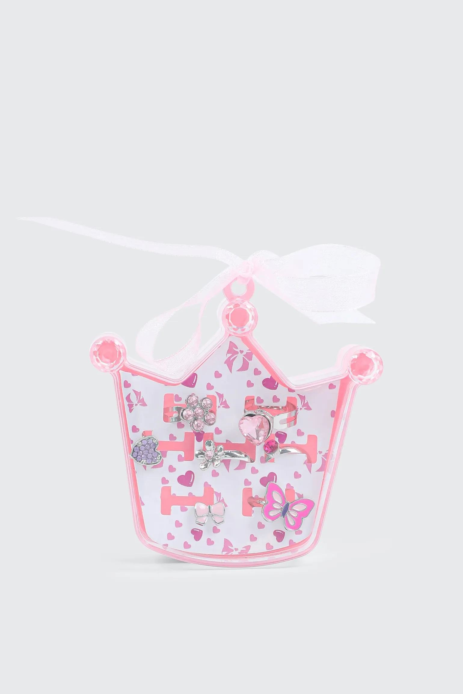 Crown Charm Ring Set