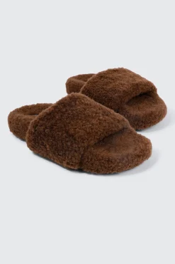 Curly Faux Fur Slippers