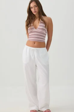 Deep V-Neck Crop Halter Tank Top