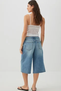 Denim Mid Rise Culottes