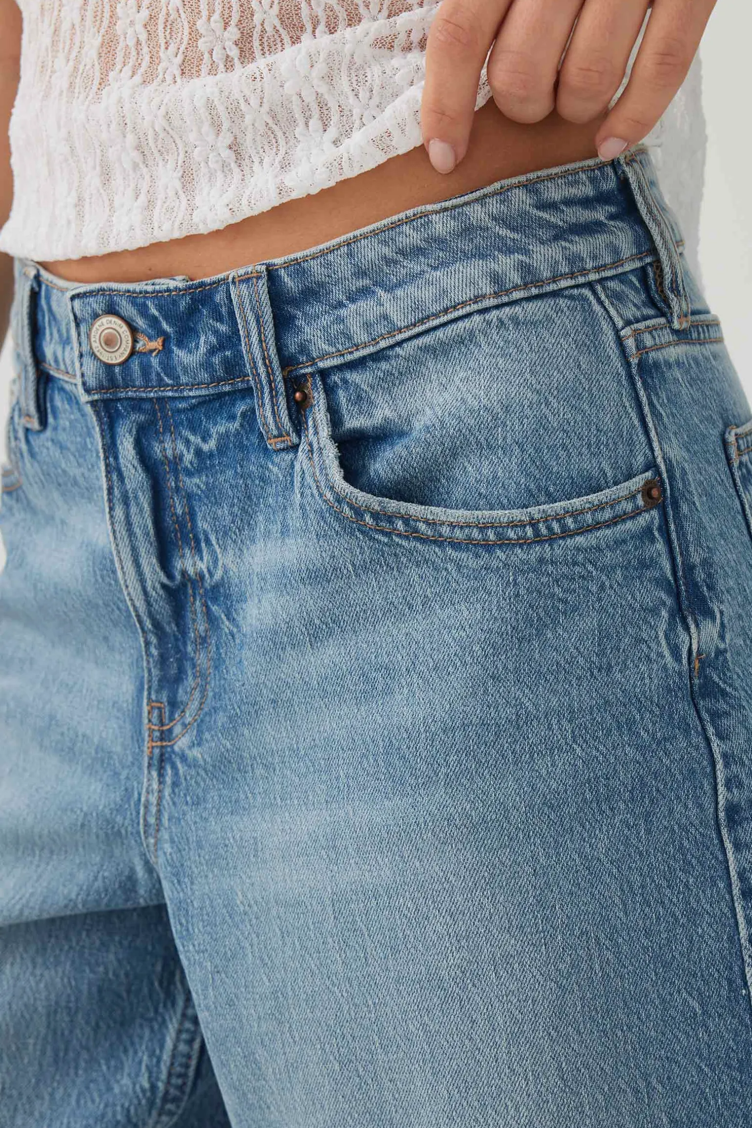 Denim Mid Rise Culottes