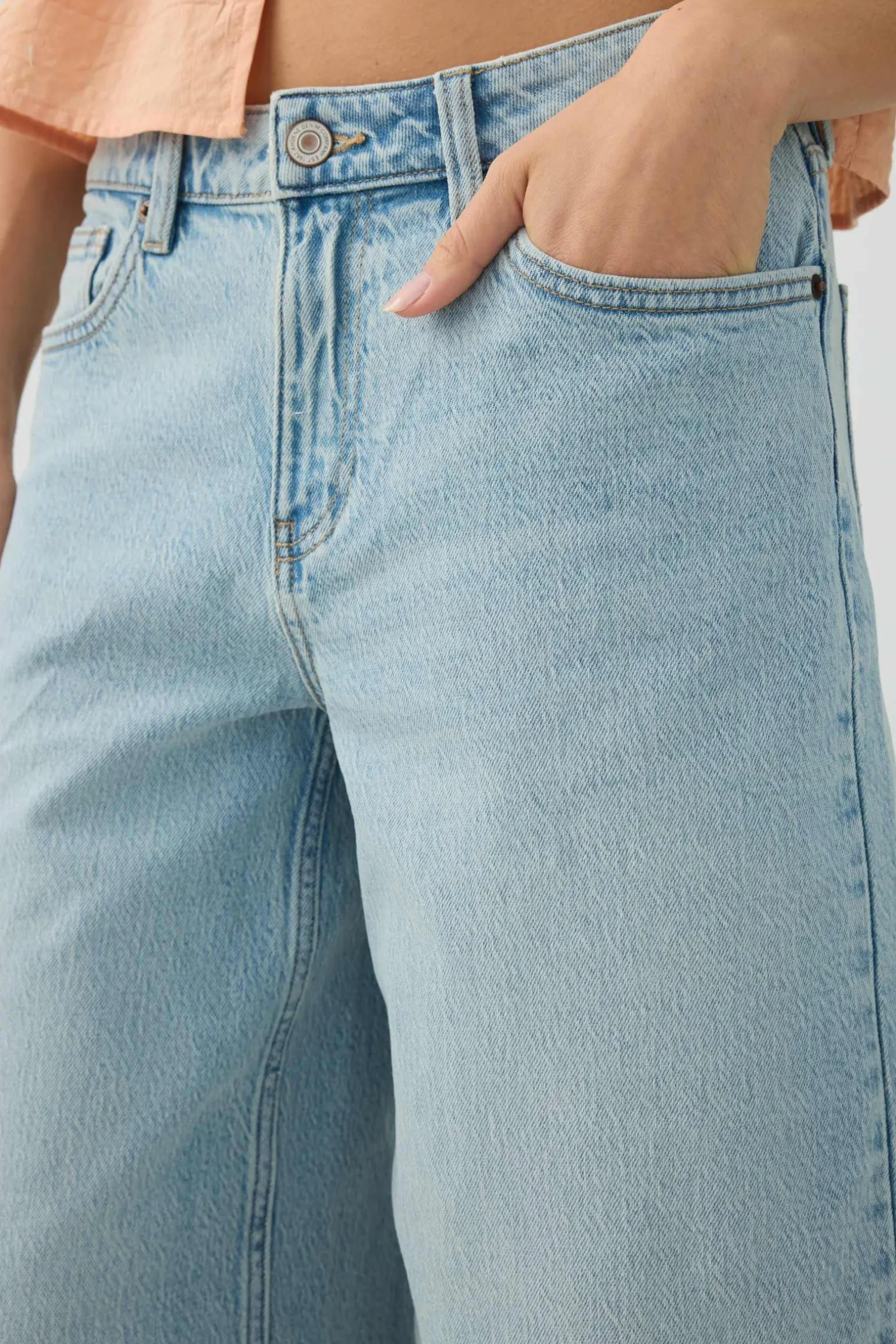 Denim Mid Rise Culottes