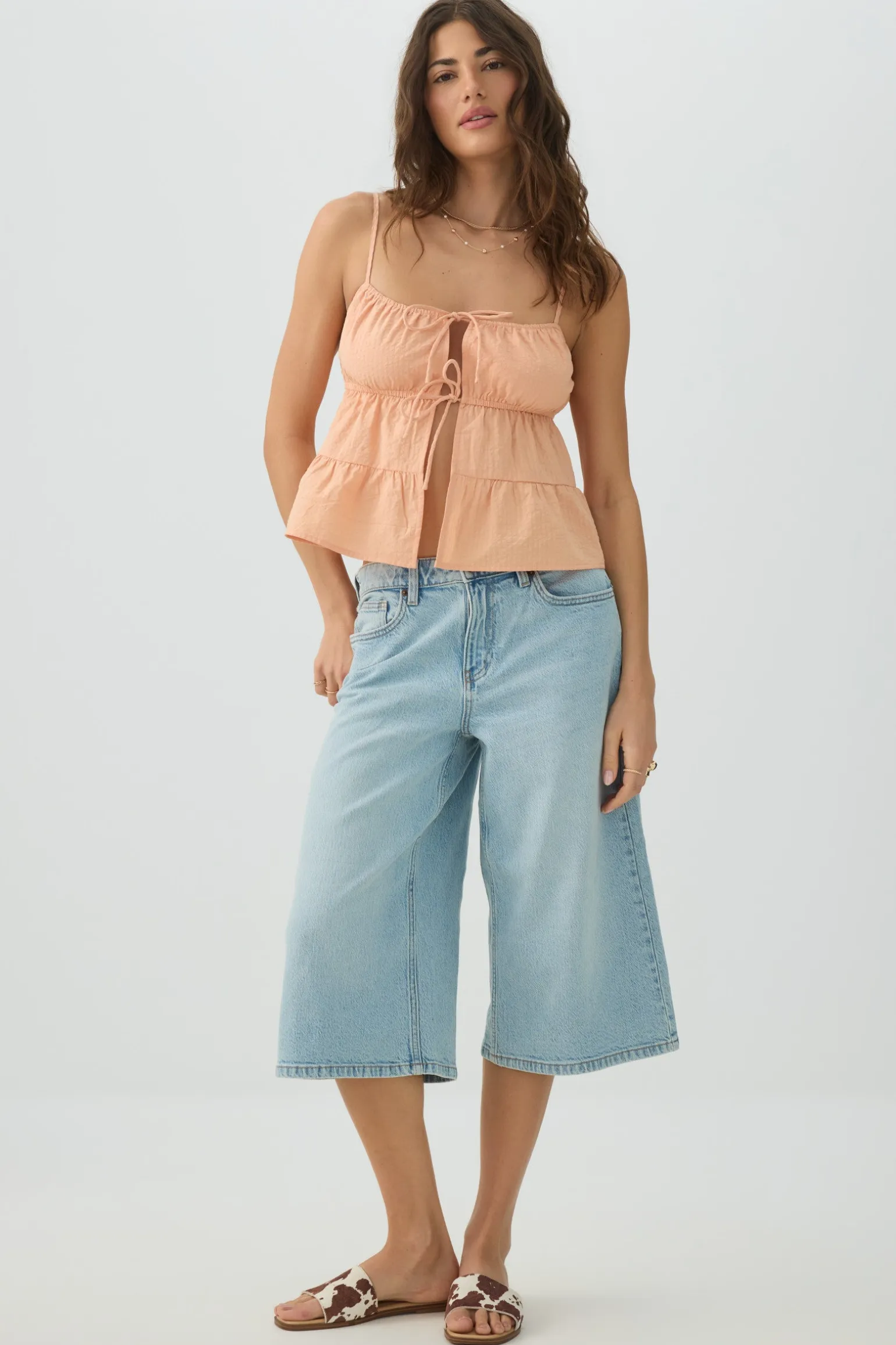 Denim Mid Rise Culottes