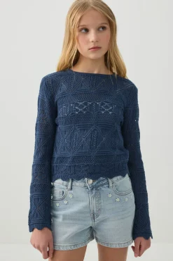 Denim Shorts with Bow Details