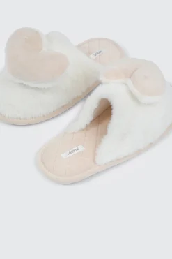 3D Heart Faux Fur Slippers