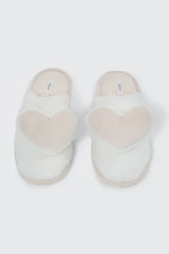 3D Heart Faux Fur Slippers