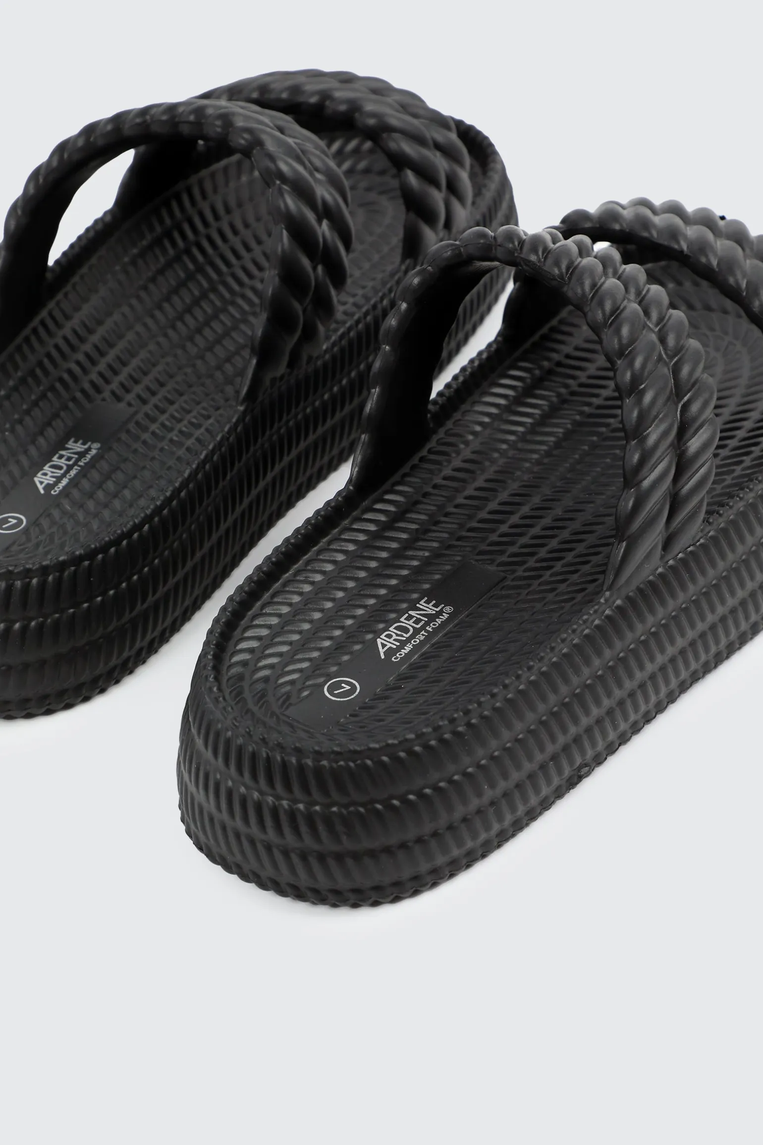 Double Braided Strap Slide Sandals
