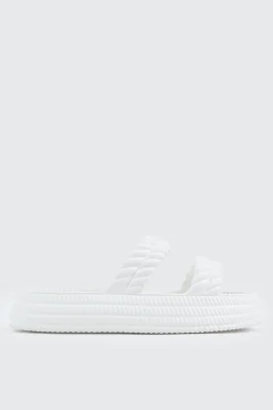 Double Braided Strap Slide Sandals