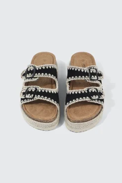 Double Buckle Espadrille Sandals