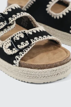 Double Buckle Espadrille Sandals