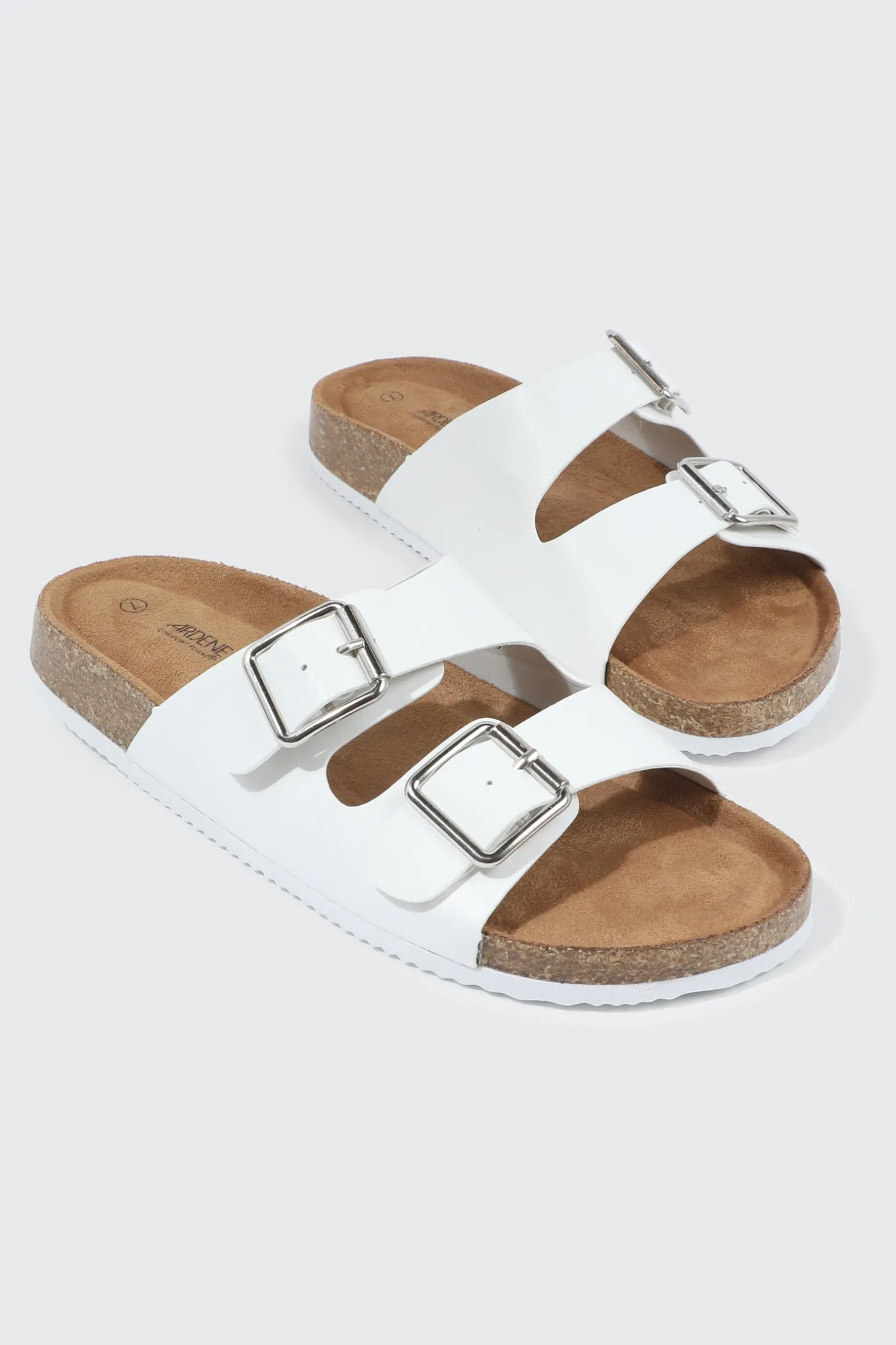 Double Buckle Slide Sandals