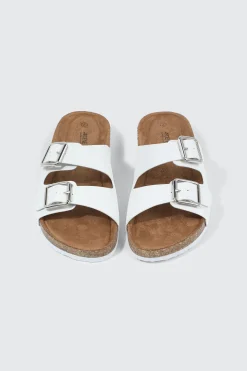 Double Buckle Slide Sandals