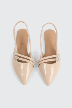 Double Buckle Slingback Flats