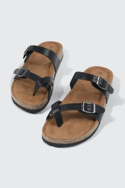 Double Buckle Toe Ring Sandals